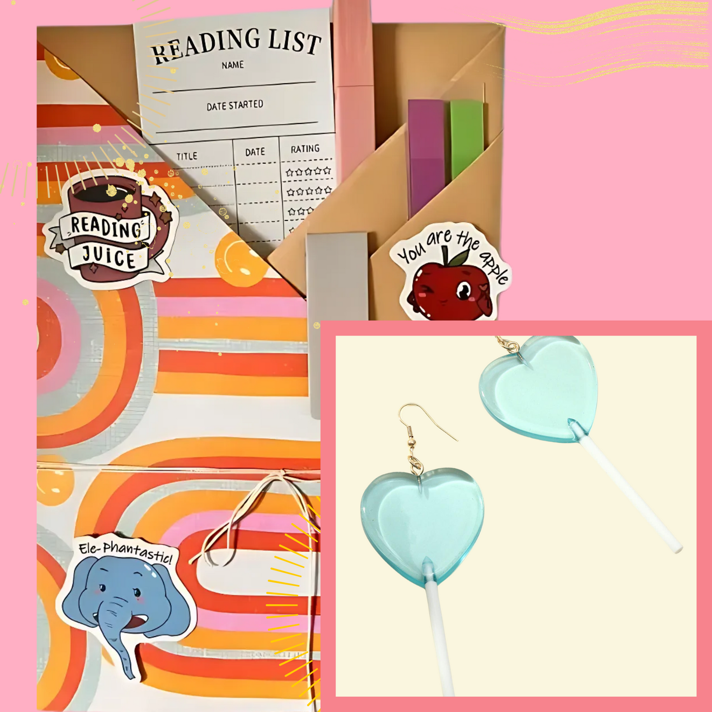 Plot Twist: A Blind Date with a Book & Earrings Gift Set