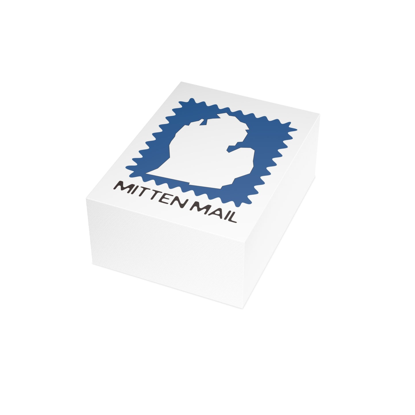 Michigan | Mitten Mail Blue Stamp Design | Home State Greeting Card