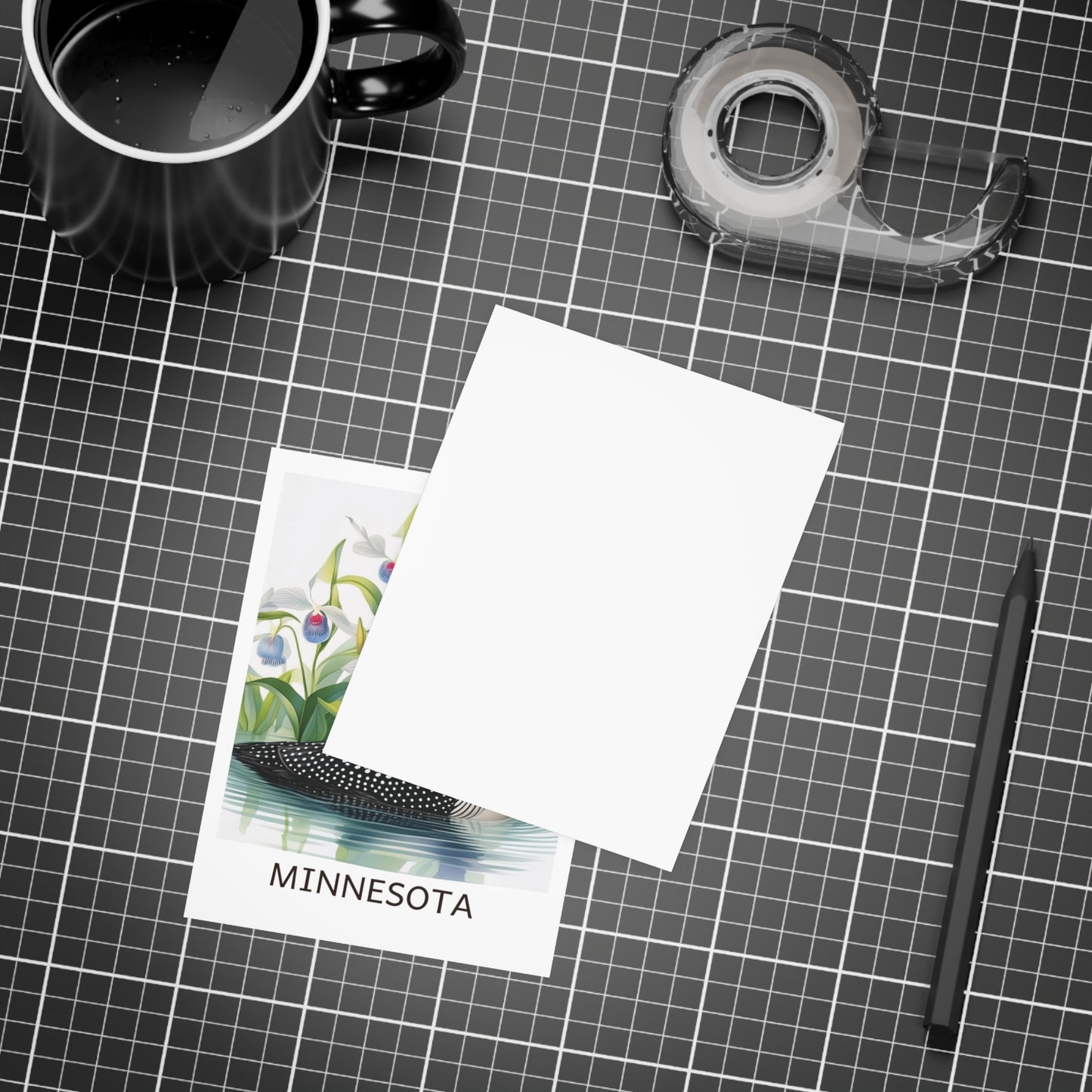 Minnesota | Loon & Lady Slippers | Home State Greeting Card