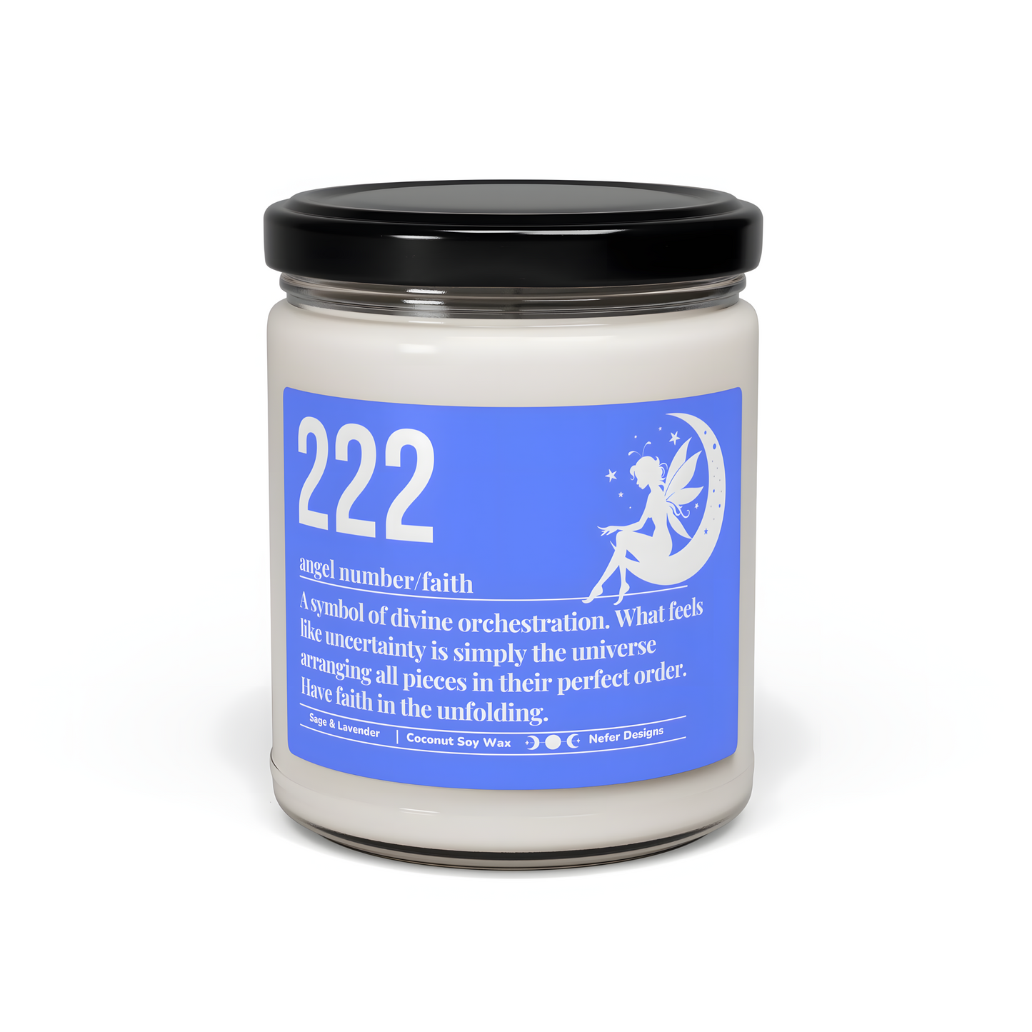 222 Angel Number Candle - Divine Faith & Spiritual Guidance Soy Wax Candle
