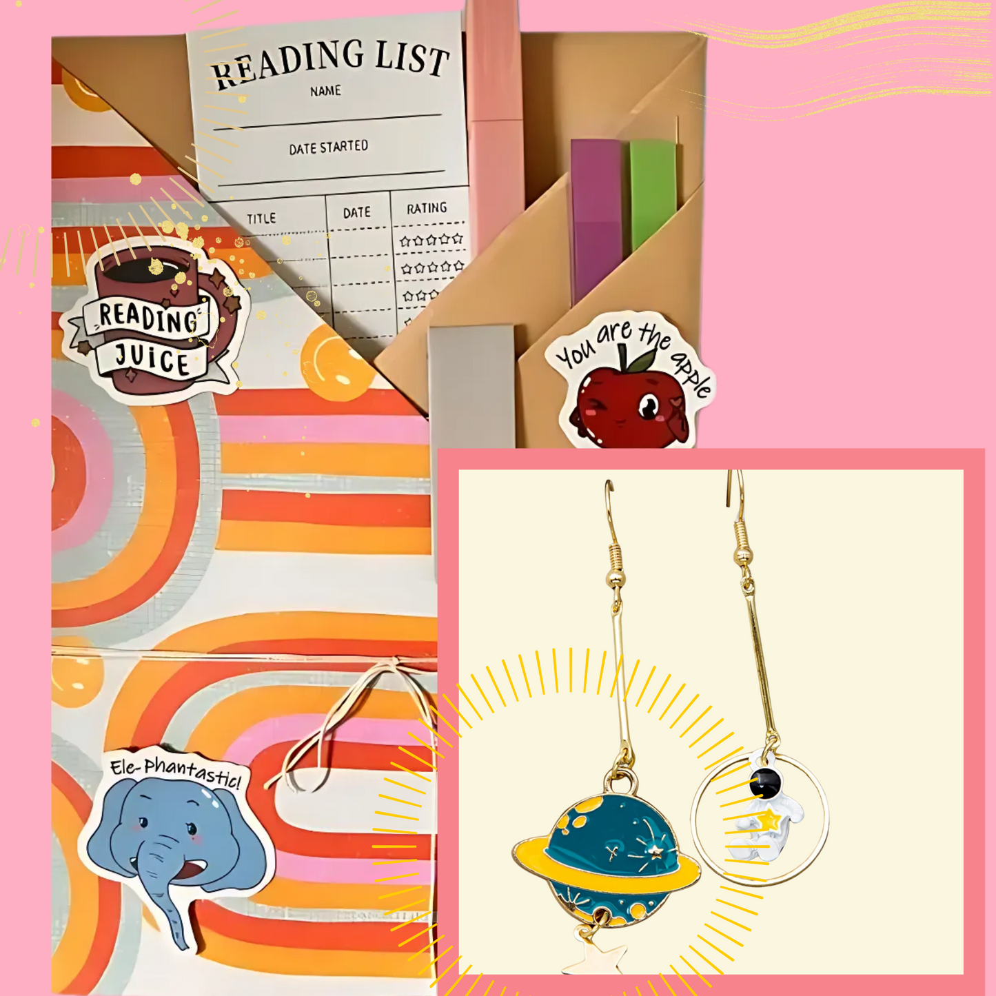 Plot Twist: A Blind Date with a Book & Earrings Gift Set