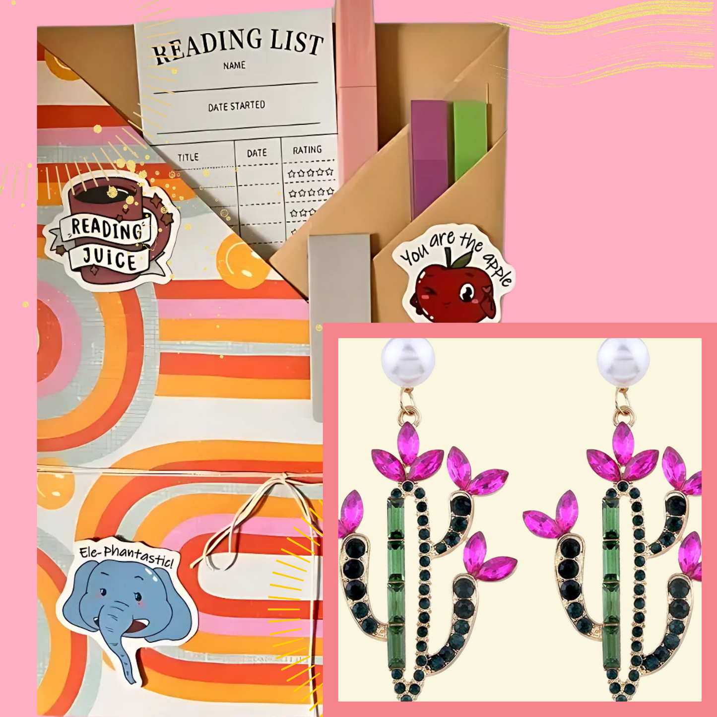 Plot Twist: A Blind Date with a Book & Earrings Gift Set