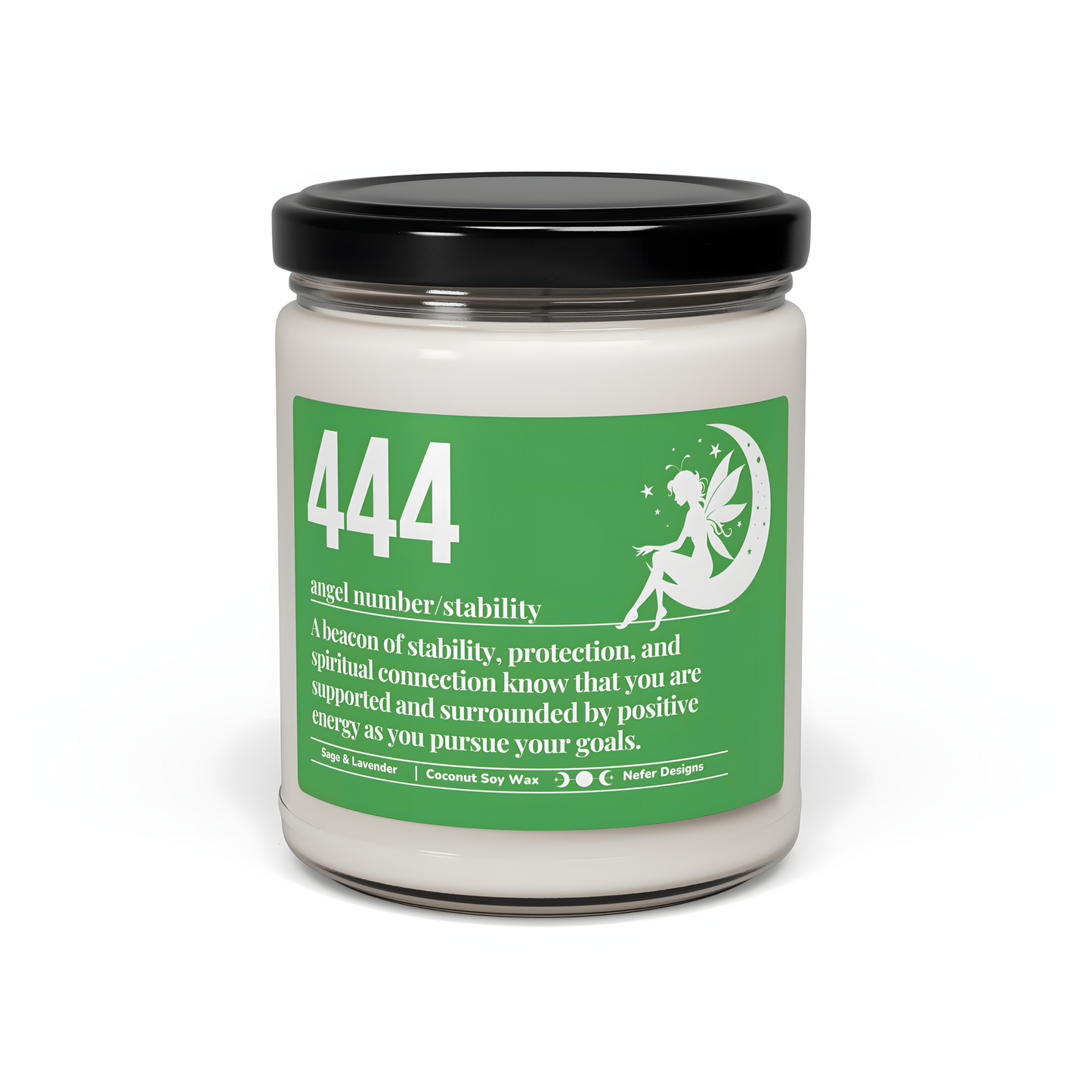 444 Angel Number Candle - Stability & Protection Spiritual Soy Wax Candle