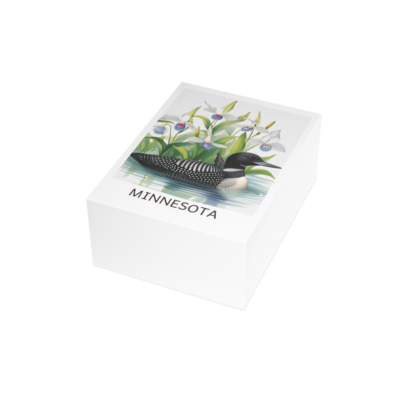 Minnesota | Loon & Lady Slippers | Home State Greeting Card