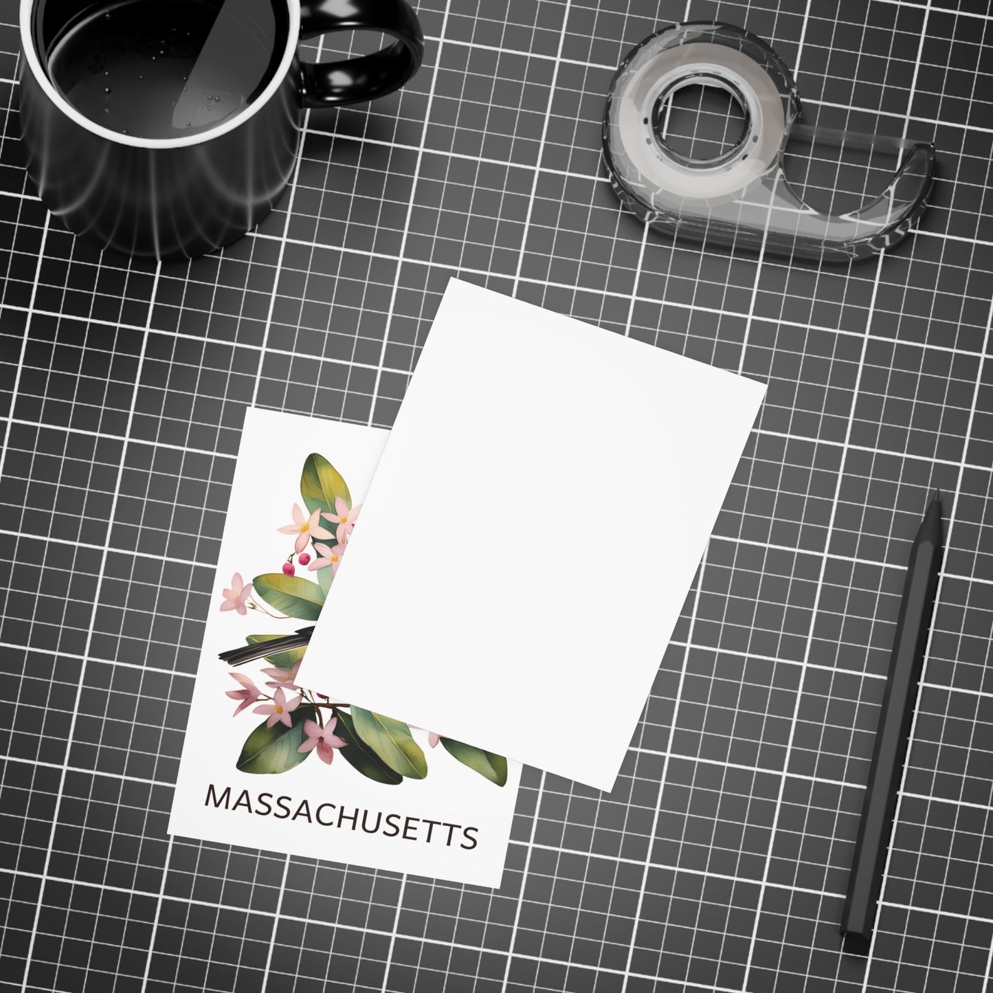 Massachusetts | Chickadee & Mayflower | Home State Greeting Card