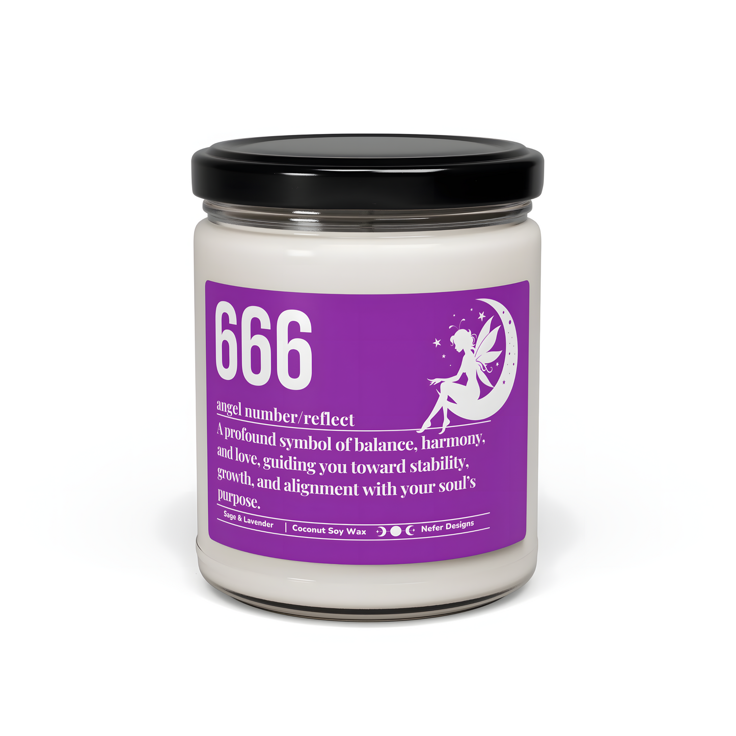 666 Angel Number Candle - Balance, Harmony & Soul Alignment Meditation Candle