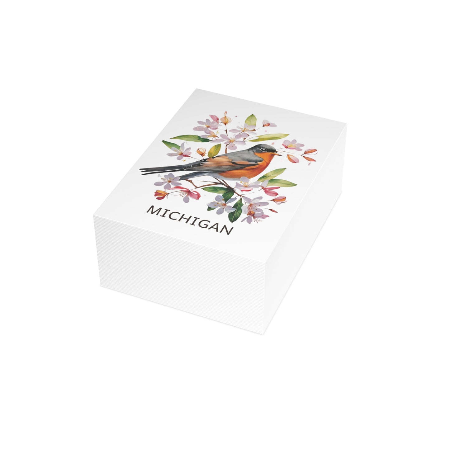 Michigan | Robin and Apple Blossom | Home State Greeting Card