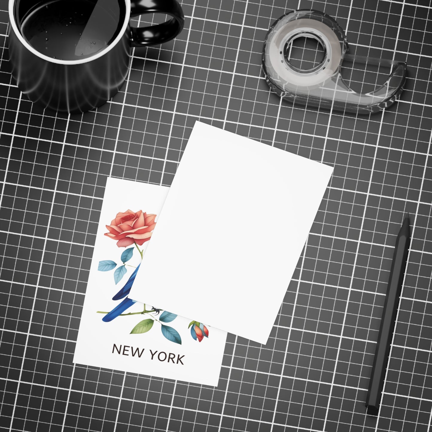 New York State | Bluebird & Roses | Home State Greeting Card