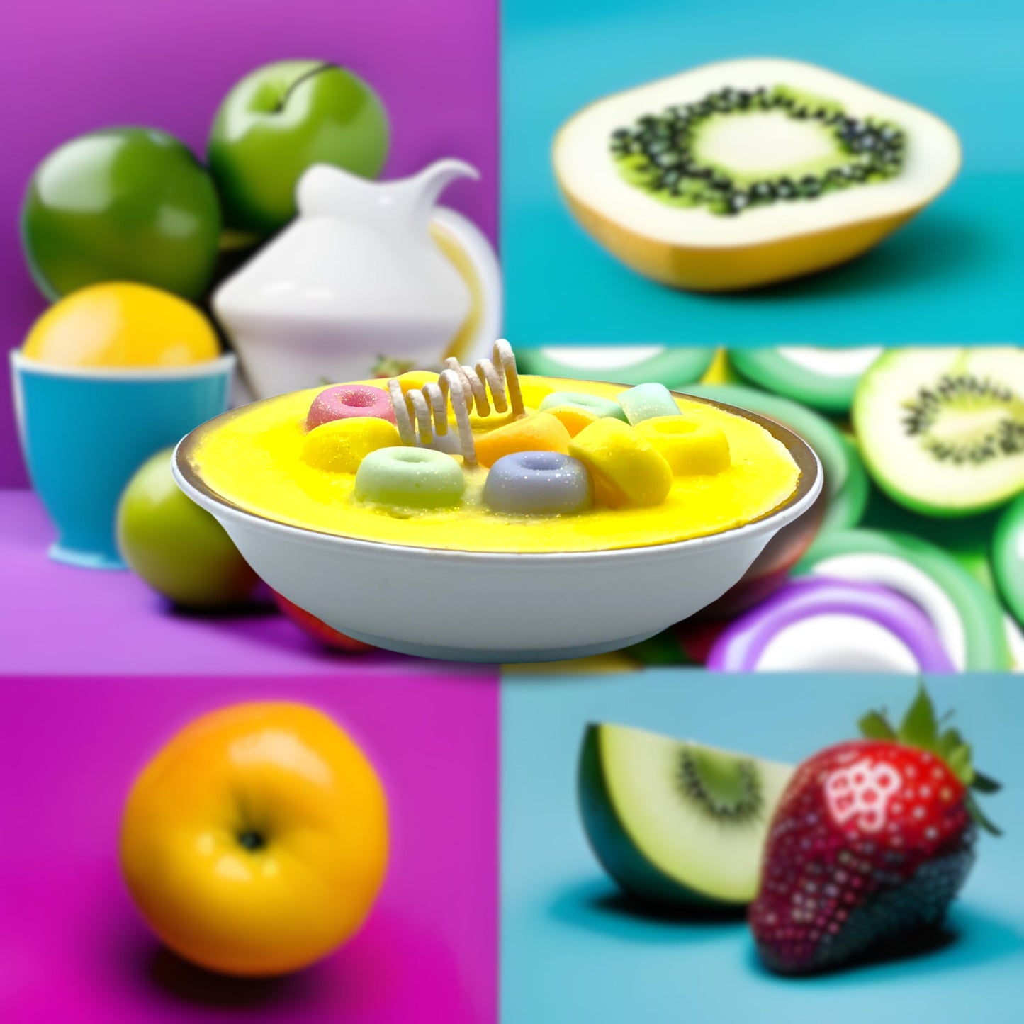 Cereal Bowl Fruit Loops Candle