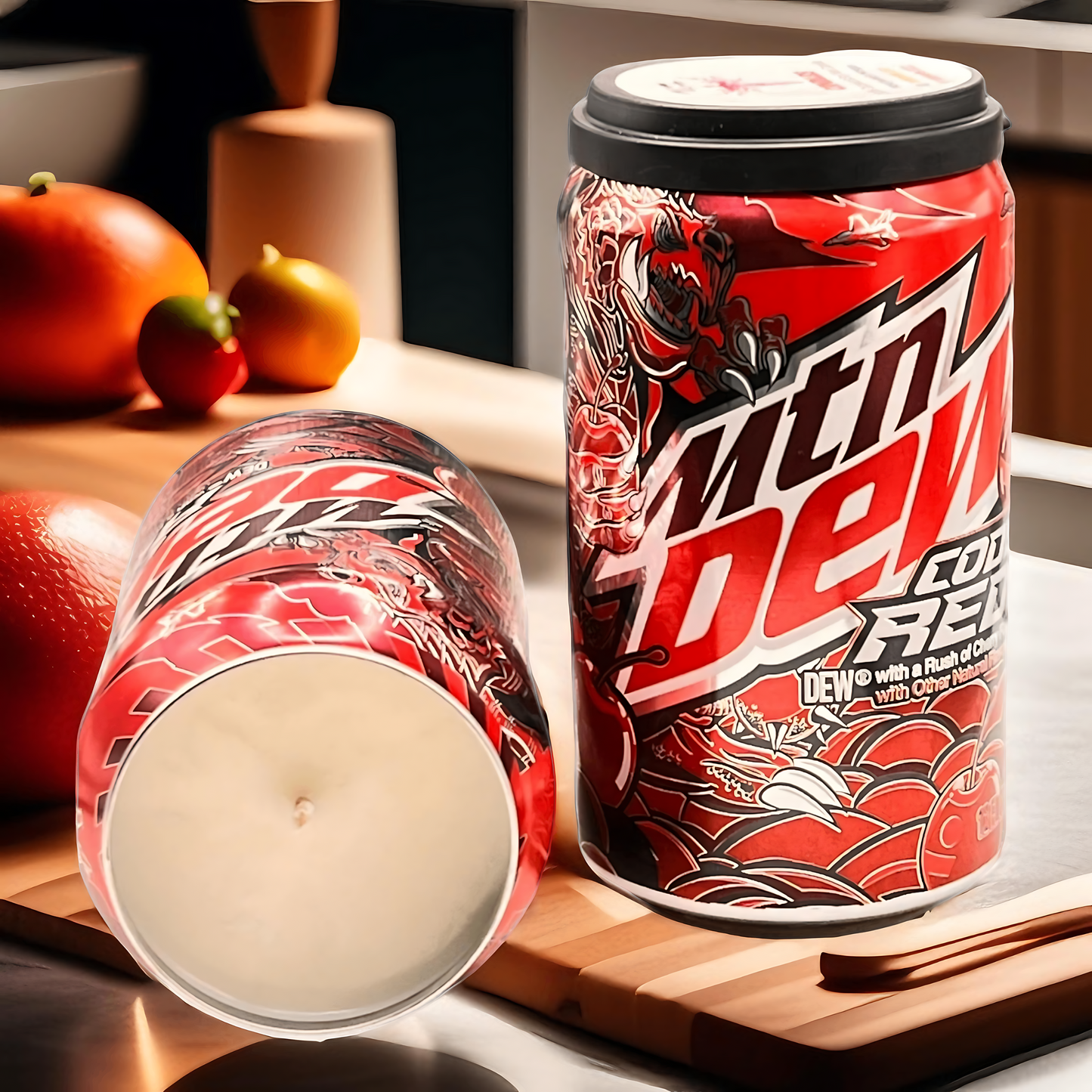 Code Red Mountain Dew Can Candle
