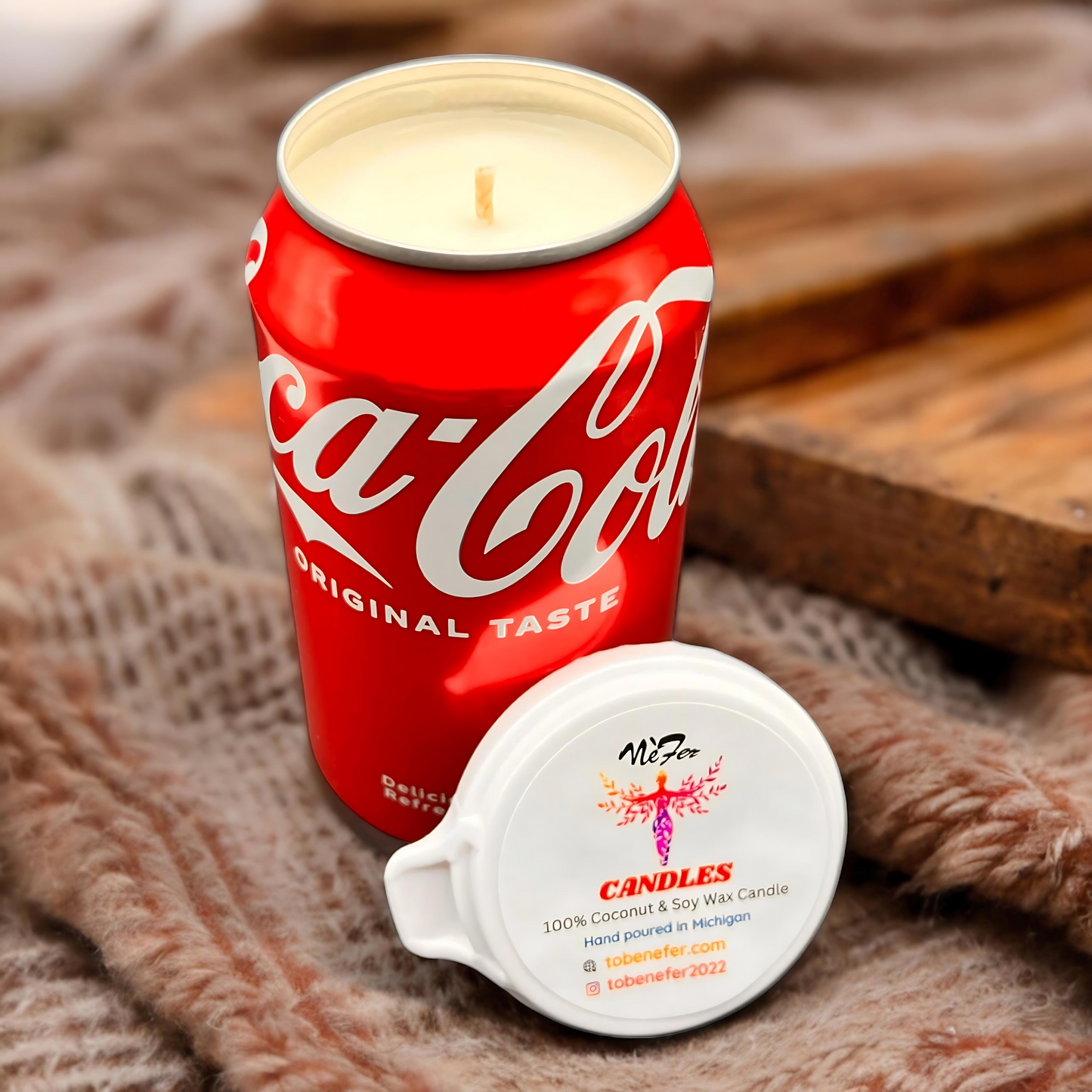 Coke Soda Candle | Hand Poured Soda Can Candle | 12 oz Soda Themed