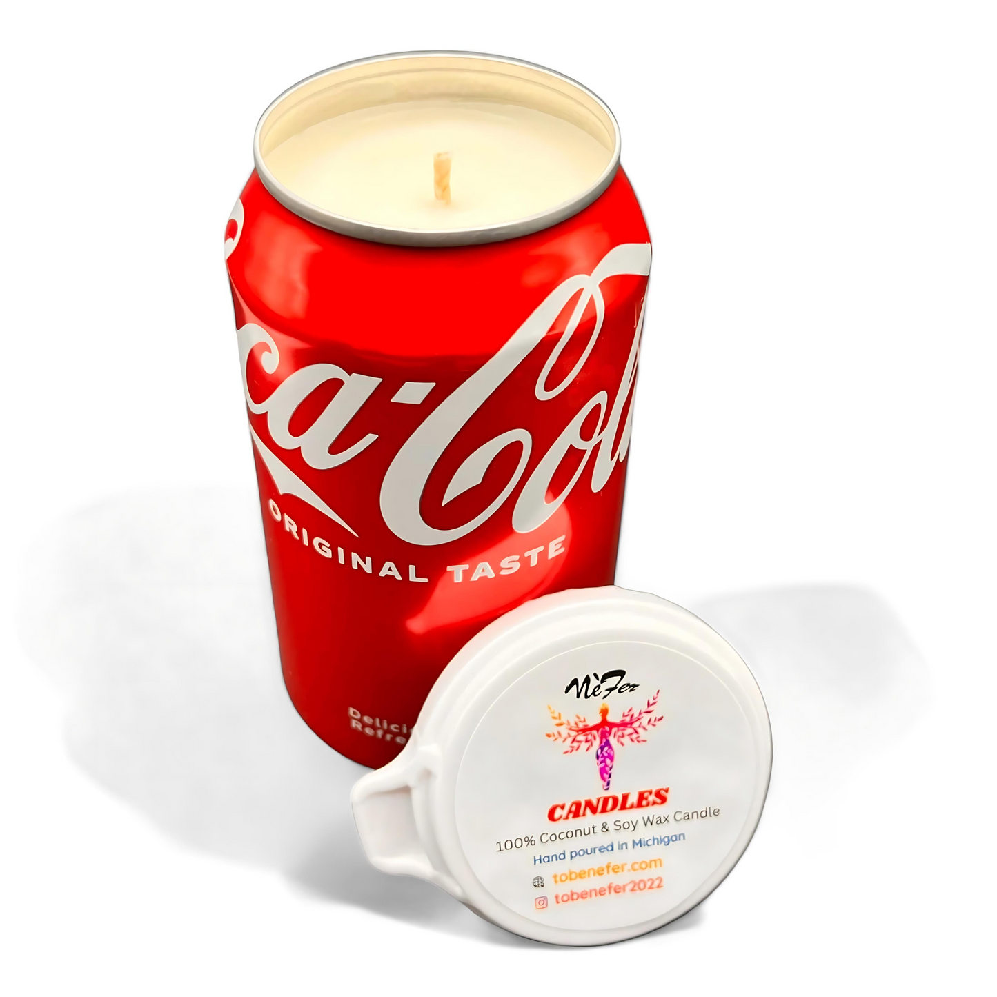 Coke Soda Candle | Hand Poured Soda Can Candle | 12 oz Soda Themed