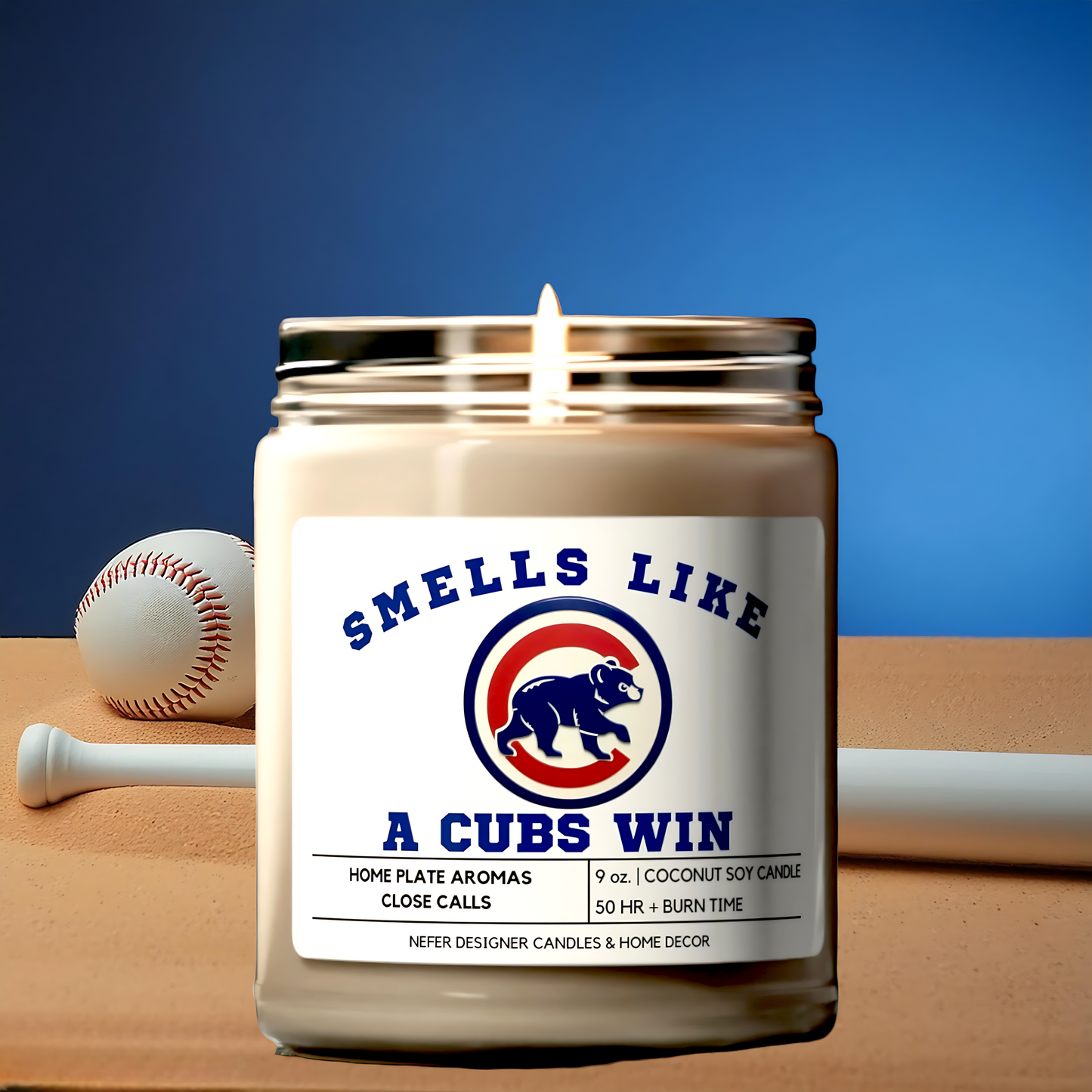 chicago cubs baseball candle 1