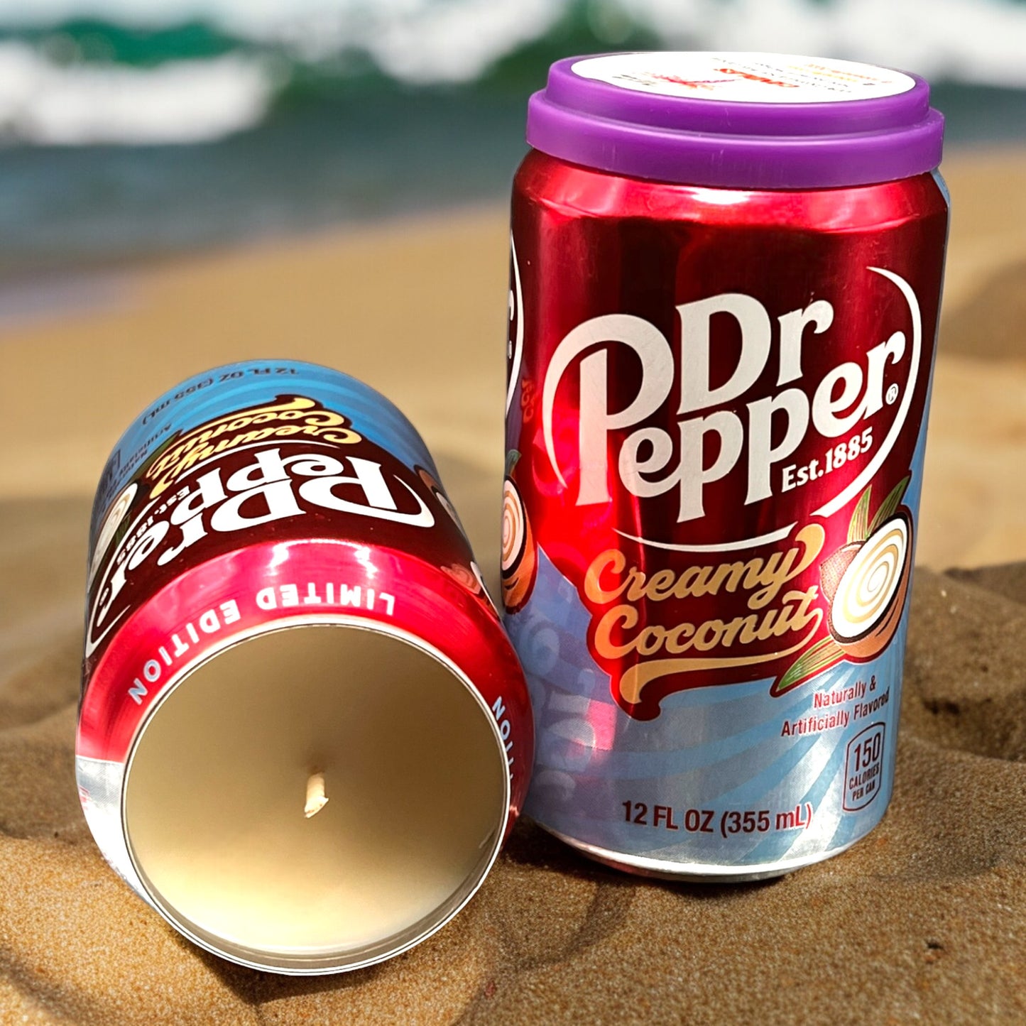 Dr Pepper Creamy Coconut Candle | Hand Poured Soda Can Candle | 12 oz Soda Themed