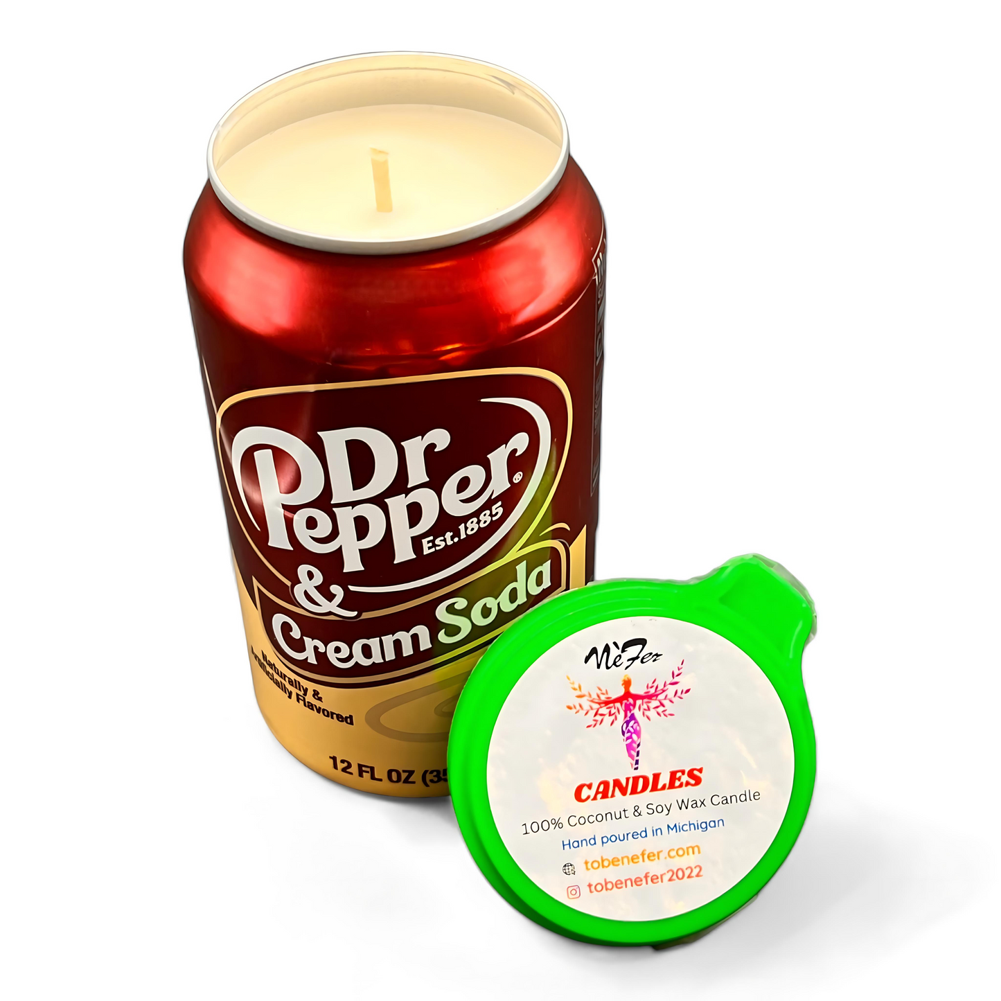 Dr Pepper Creme Soda Can Candle