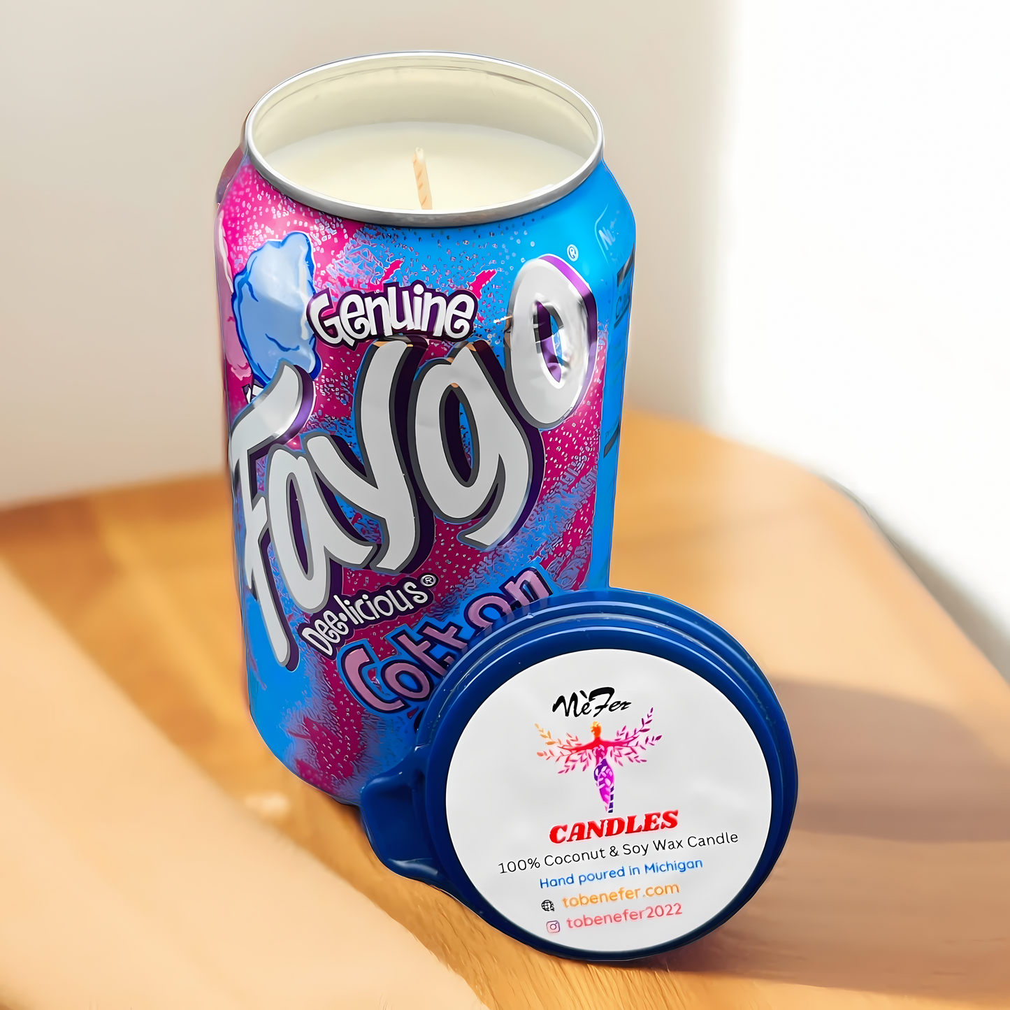 Faygo Cotton Candy Can Candle