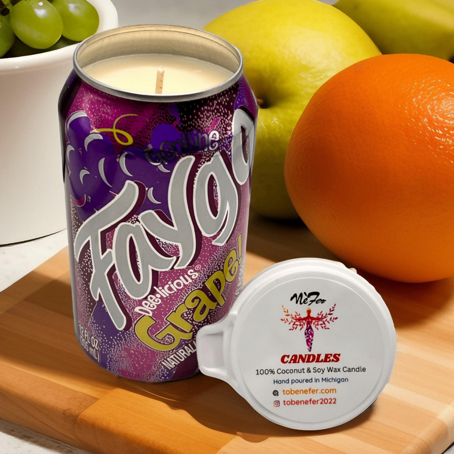 Faygo Grape Can Candle