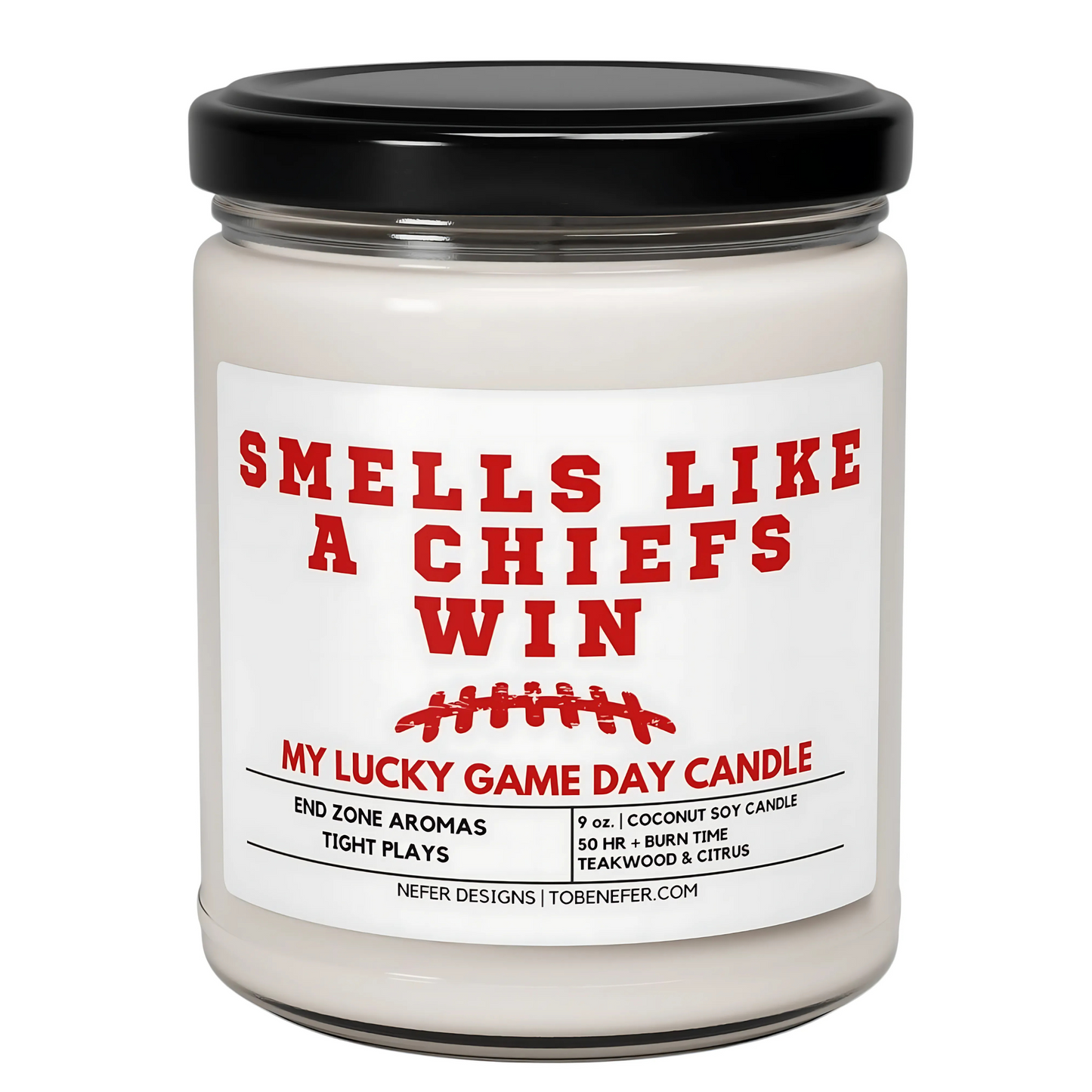 Smells like a chiefs win Kansas football candle 1