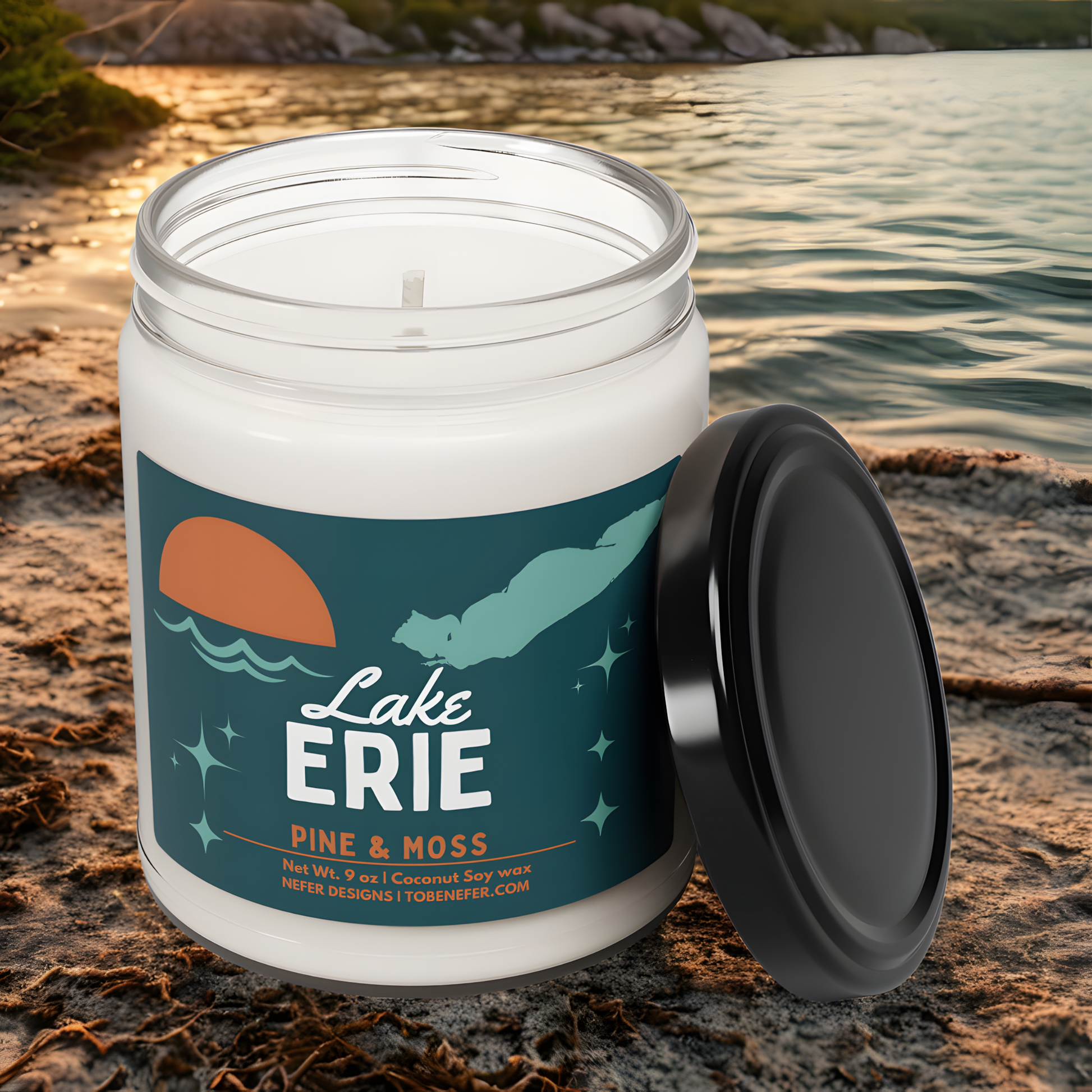 Lake Erie candle  for cozy cabin accessory for New York, PA . Michigan and Canada