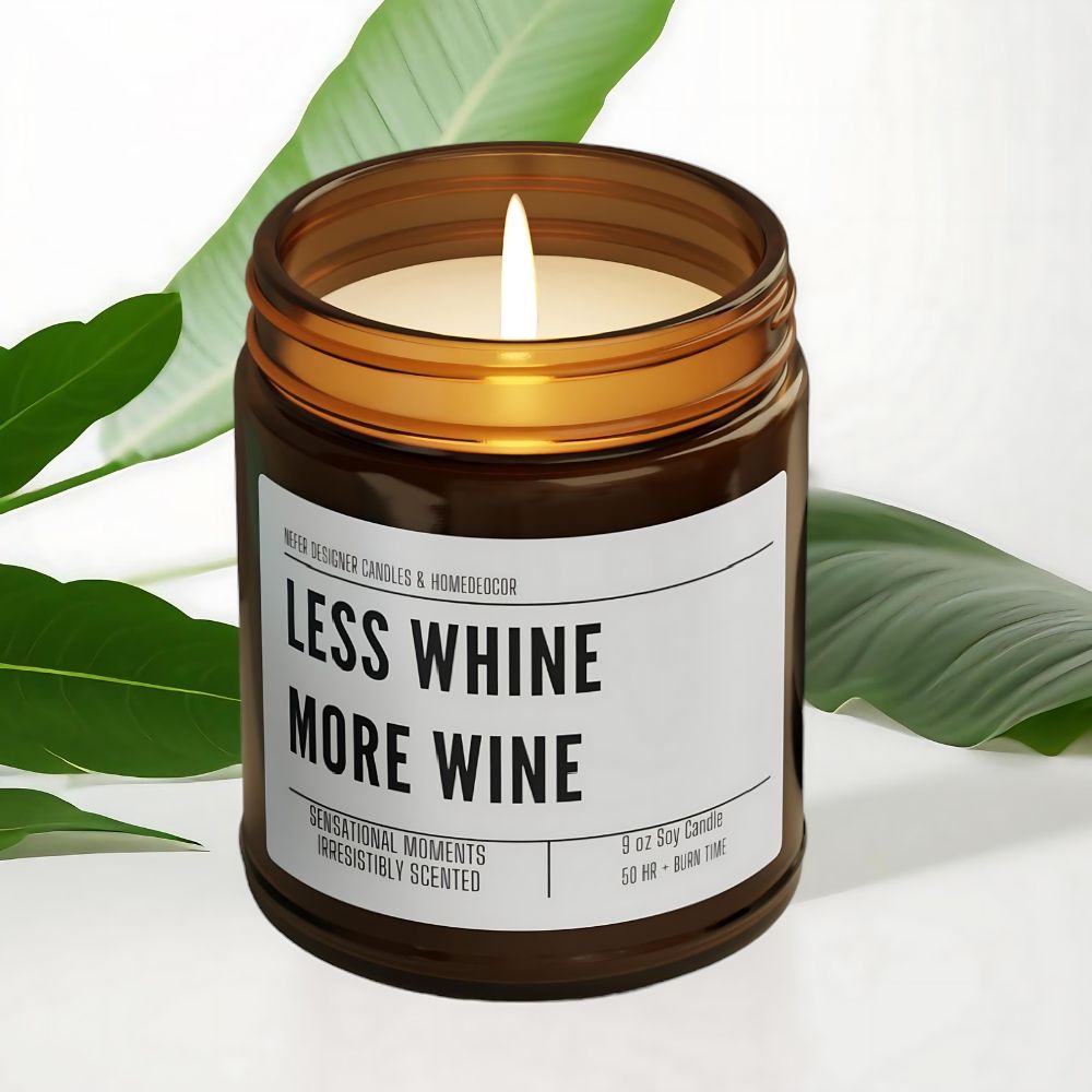 Less Whine More Wine Candle
