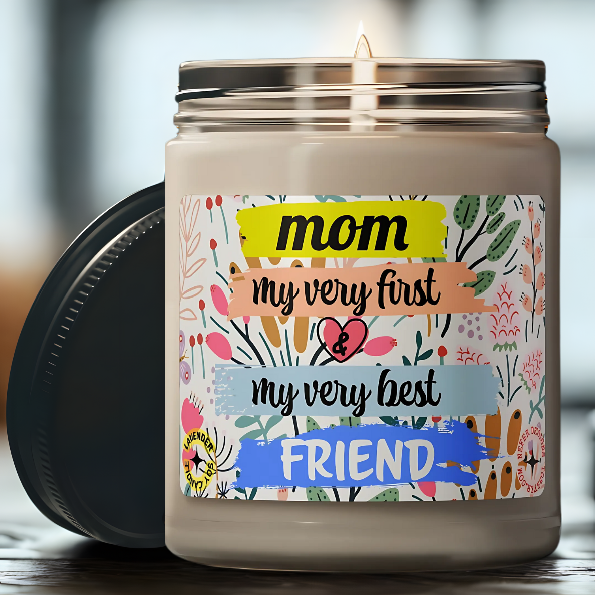 Best Friend Mom Candle with Quote - Sentimental Soy Candle for Mother's Day