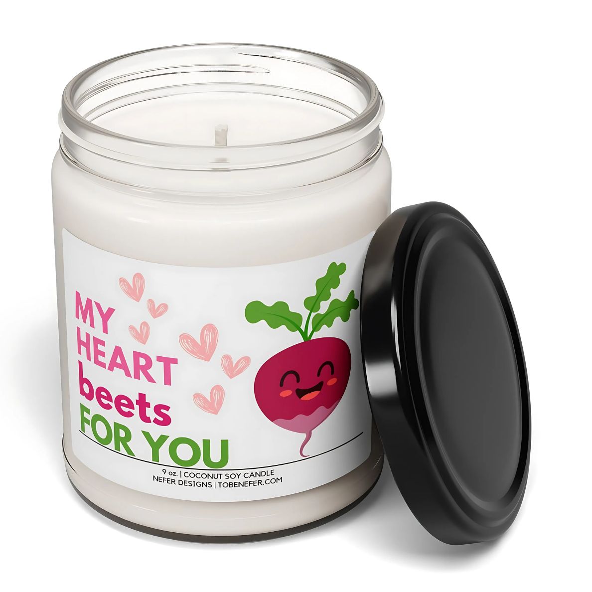 My heart beets for you love candle 3