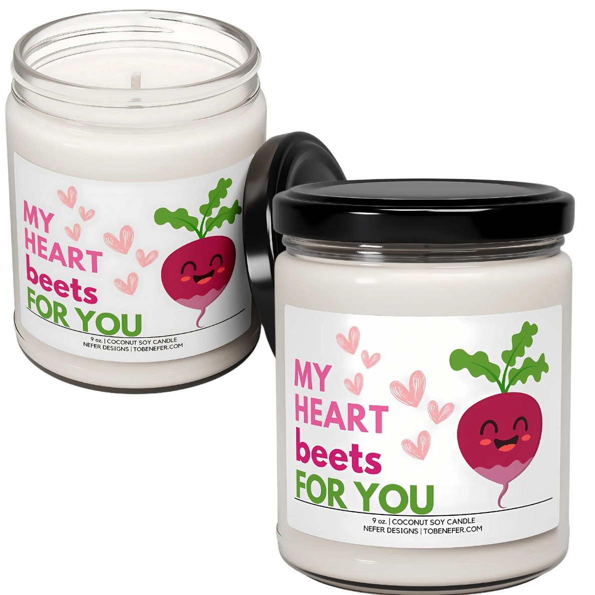 My heart beets for you love candle 4