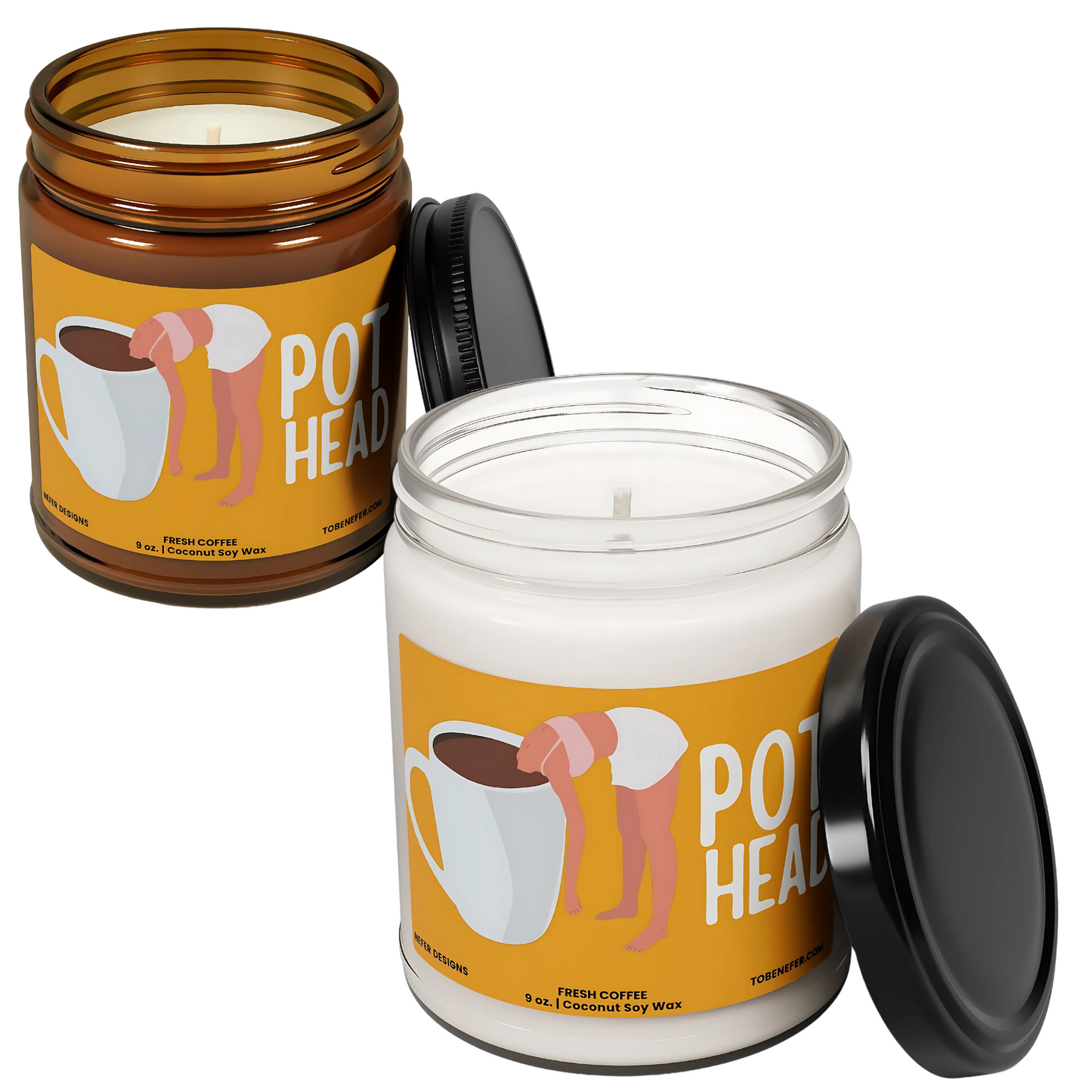 Gift Coffee scented Pot Head Candle 4
