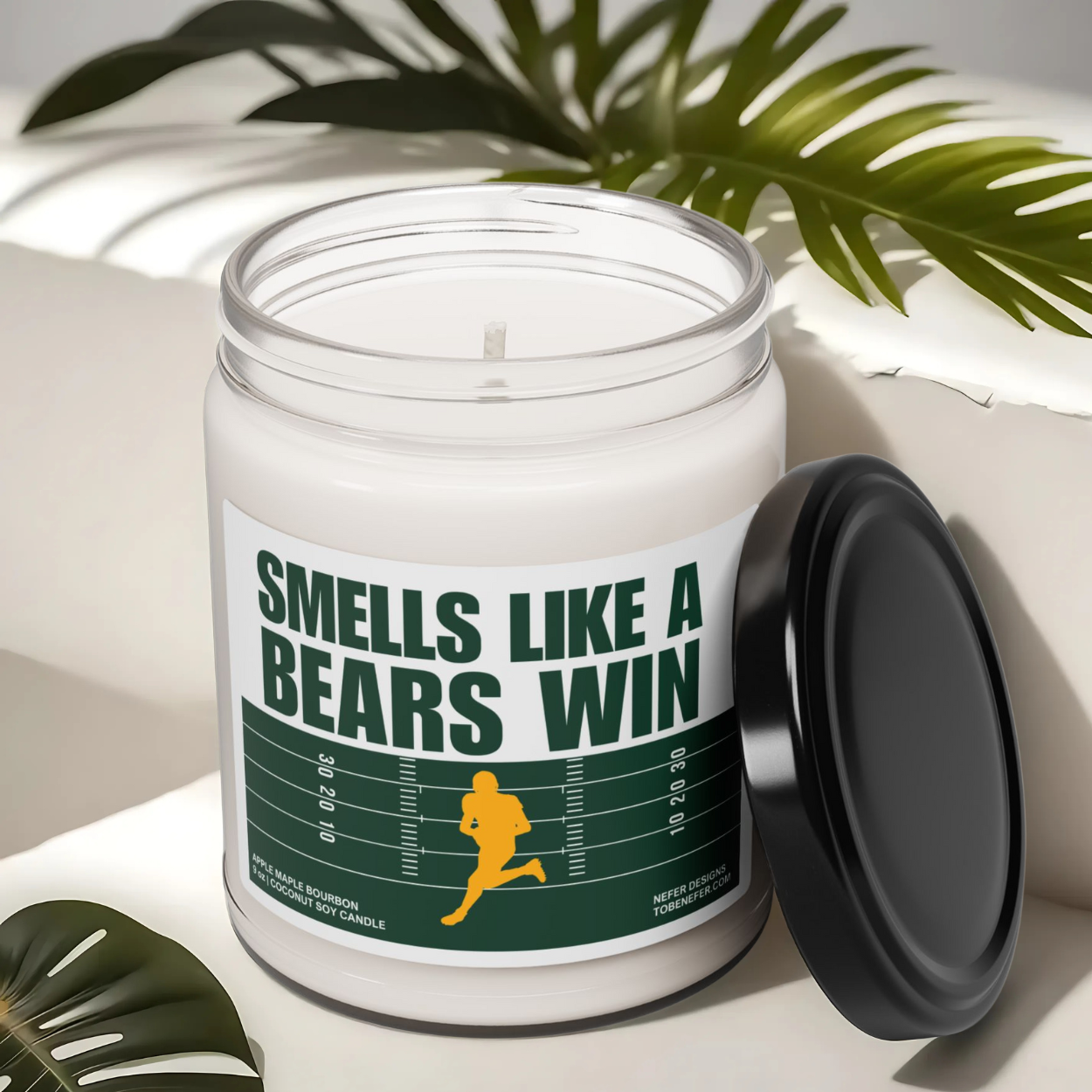 Smells Like a Baylor Bears Win Candle – Green and Gold Sports-Themed Candle for Baylor University Fans, Perfect for Game Day Atmosphere and Gifting.