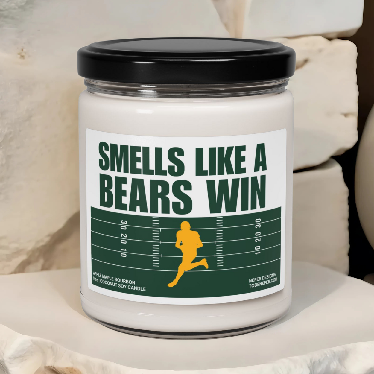 Smells Like a Baylor Bears Win Candle – Green and Gold Sports-Themed Candle for Baylor University Fans, Perfect for Game Day Atmosphere and Gifting.