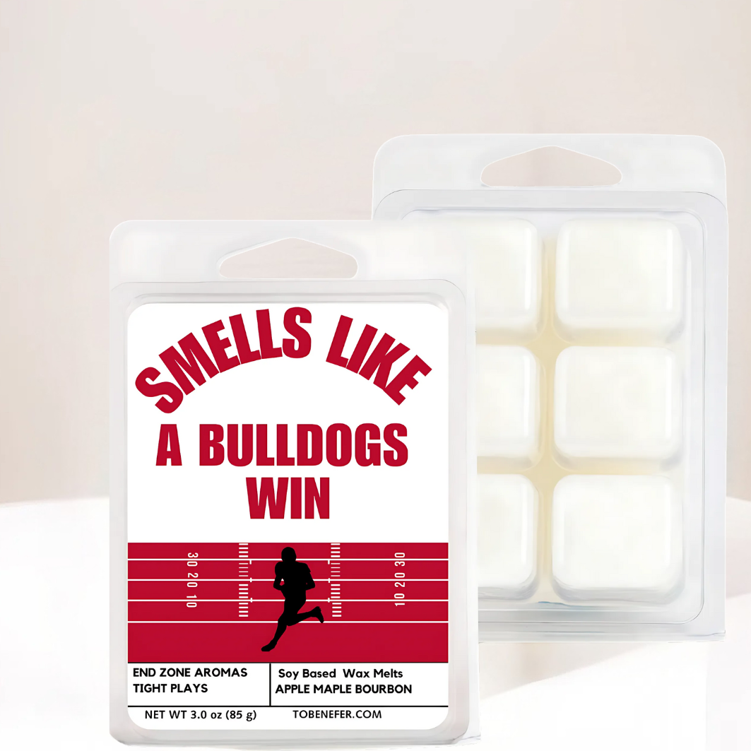 3 oz wax melts with the label design for the University of Georgia Bulldogs Football team.