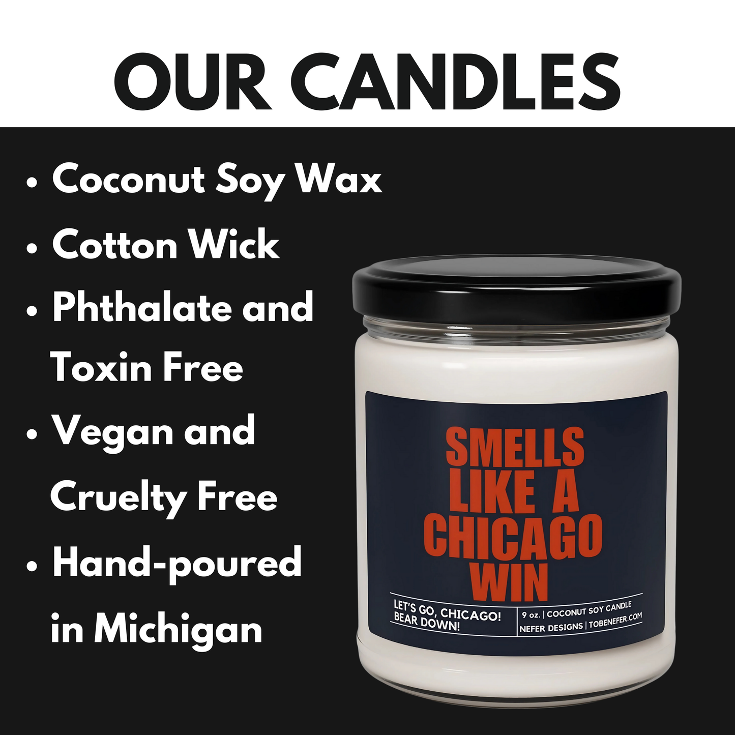 Chicago Sports Fan Gift Candle