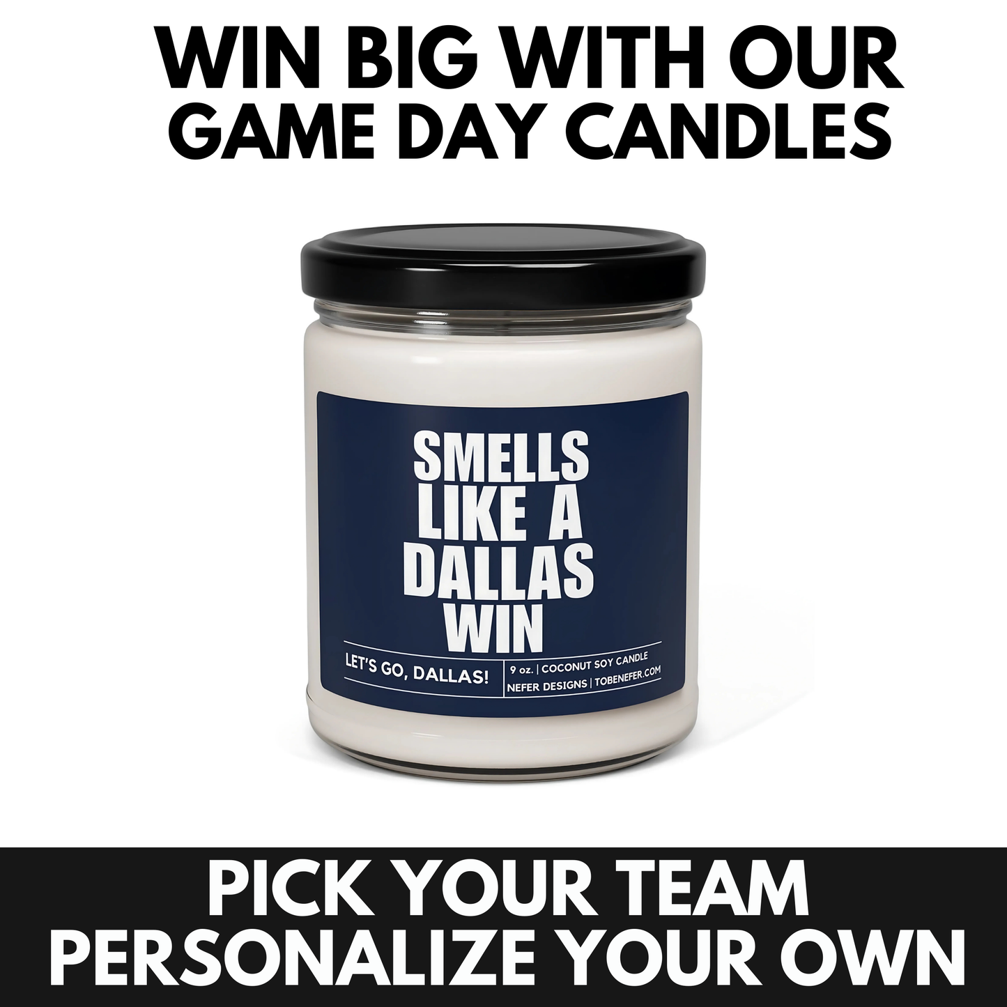 Dallas Cowboys sports fan candle gift