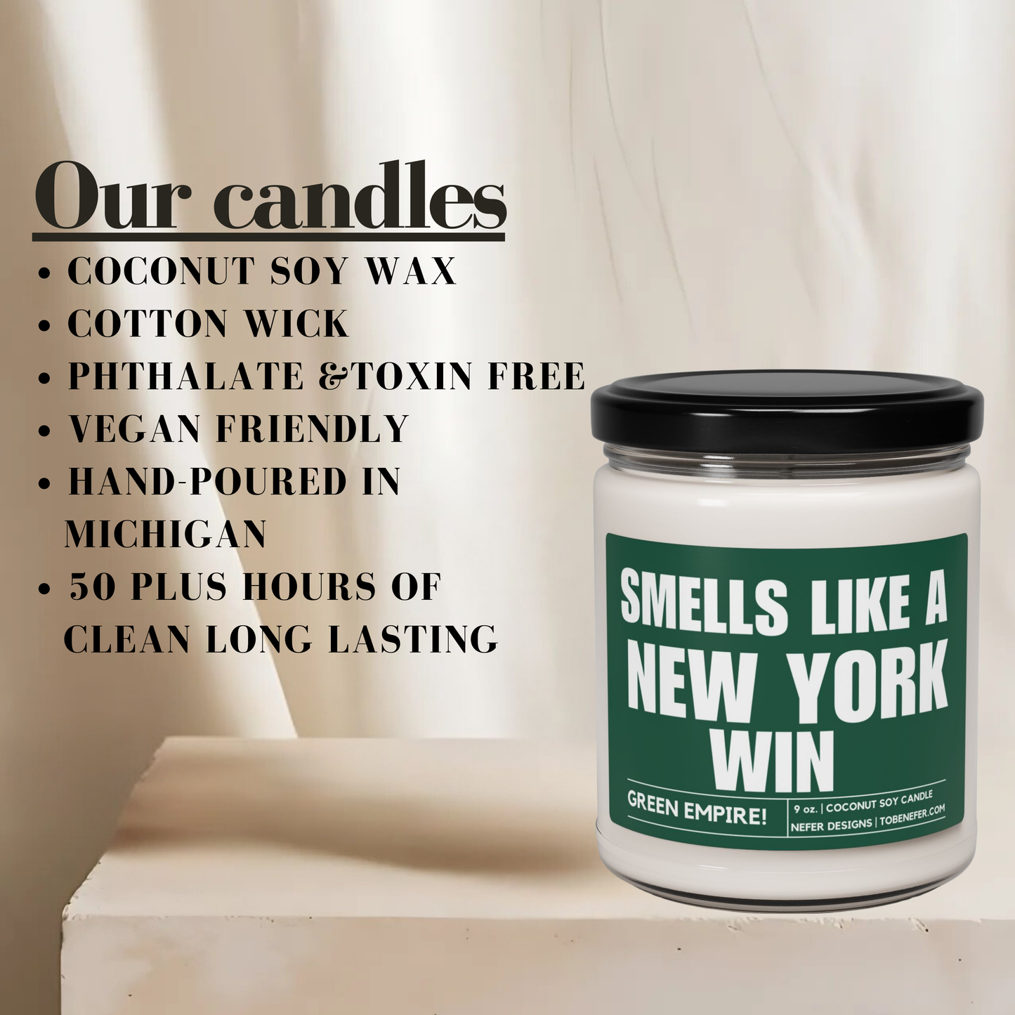 New York Jets Fan Gift Candle