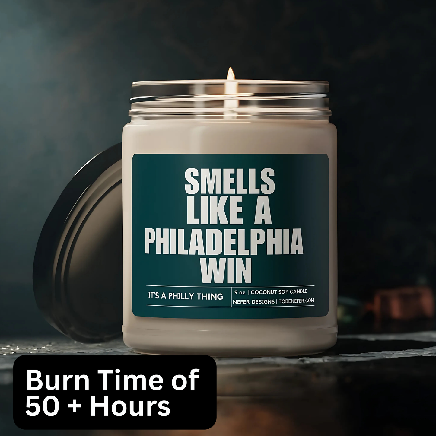 Philadelphia Eagles football themed candle gift
