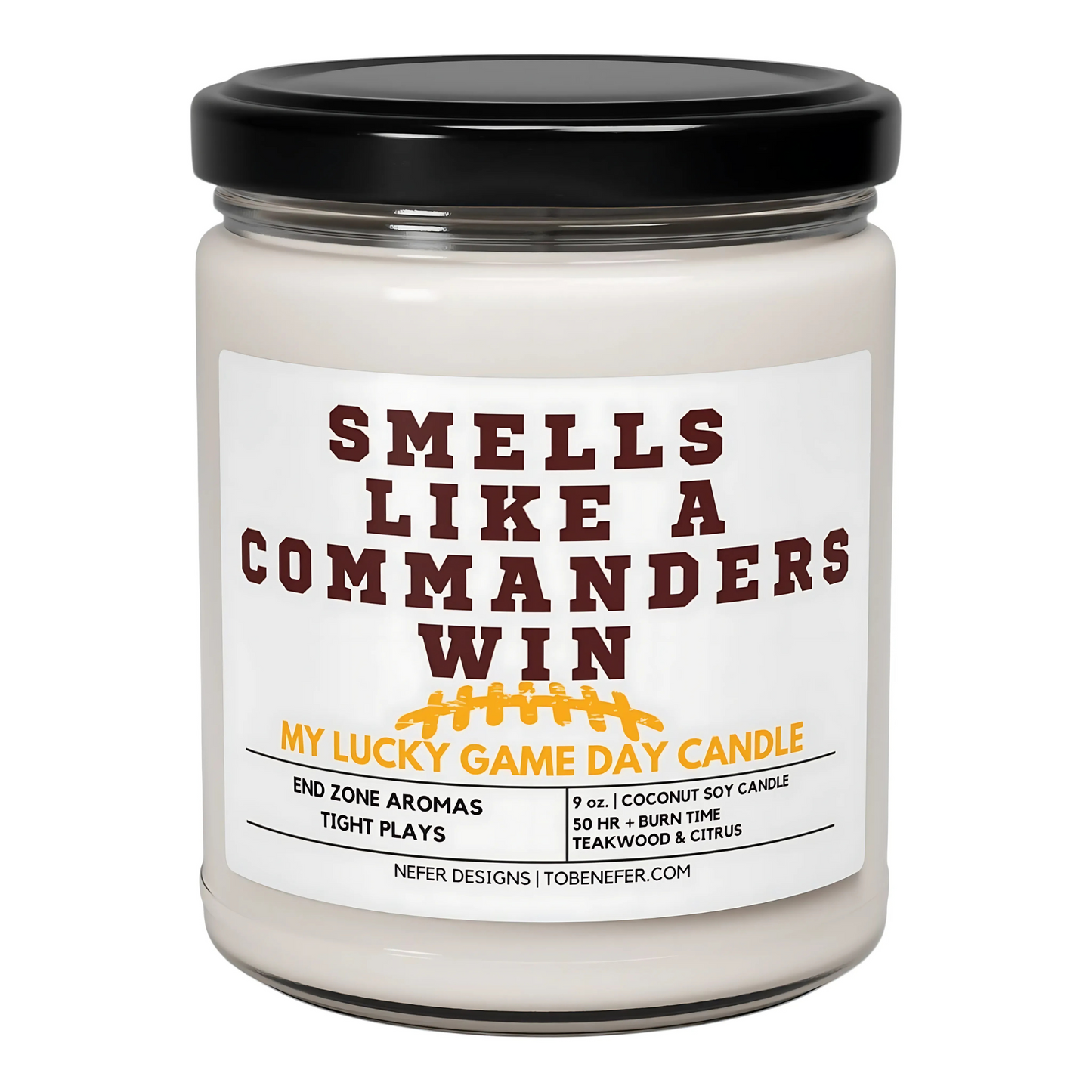 washington commanders win game day candle 1