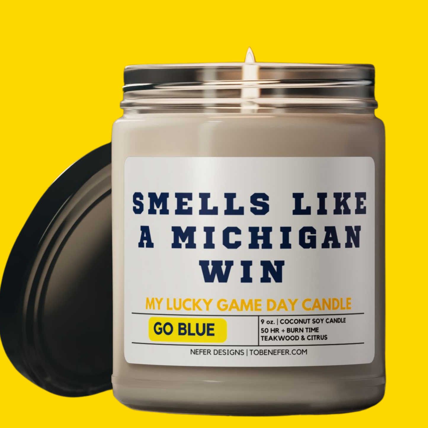 University of Michigan Lucky Game Day Candle 3