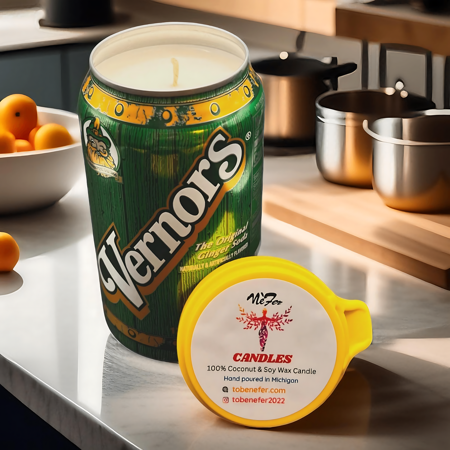 Vernors Ginger Soda Can Candle