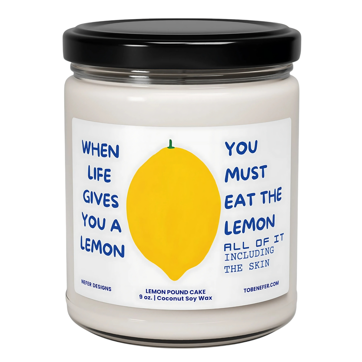 Lemon themed funny birthday best friend gift candle clear jar