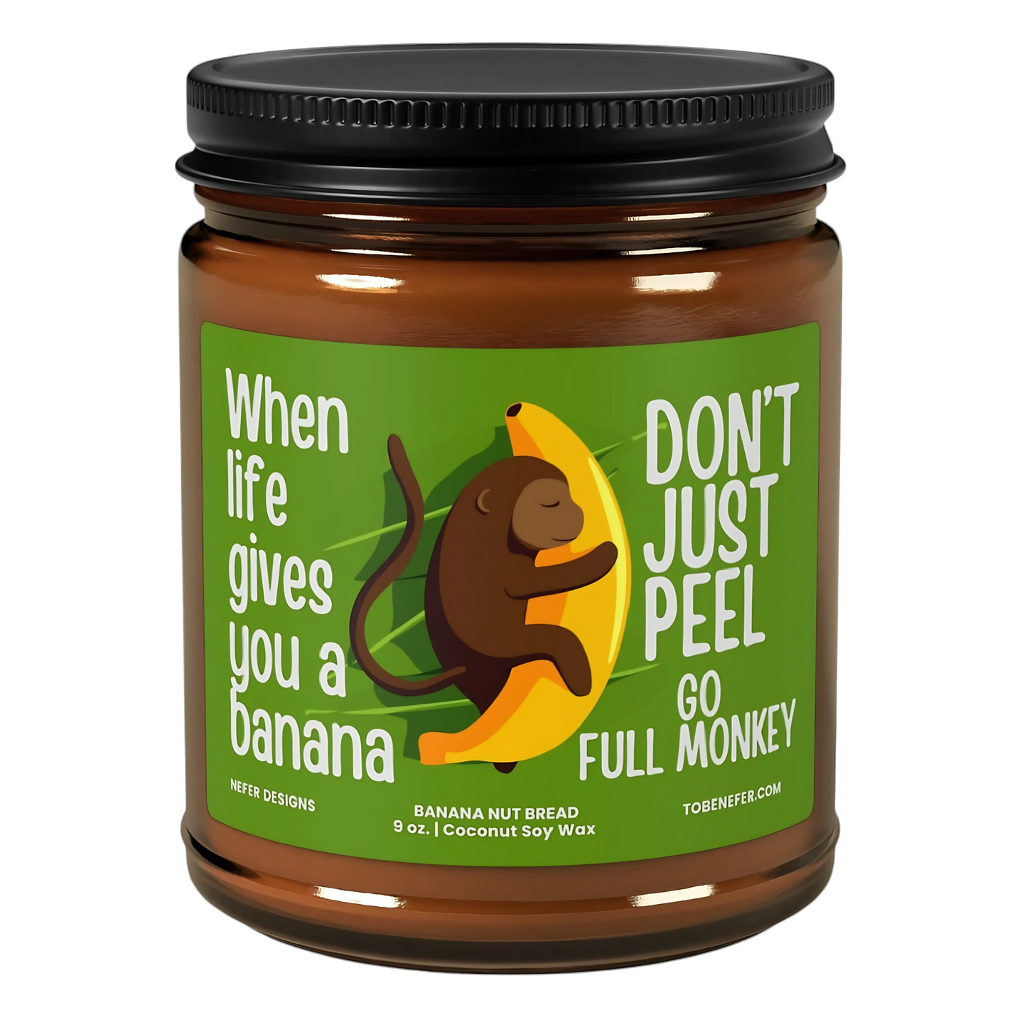 Monkey and Banana themed motivational best friend coworker gift candle