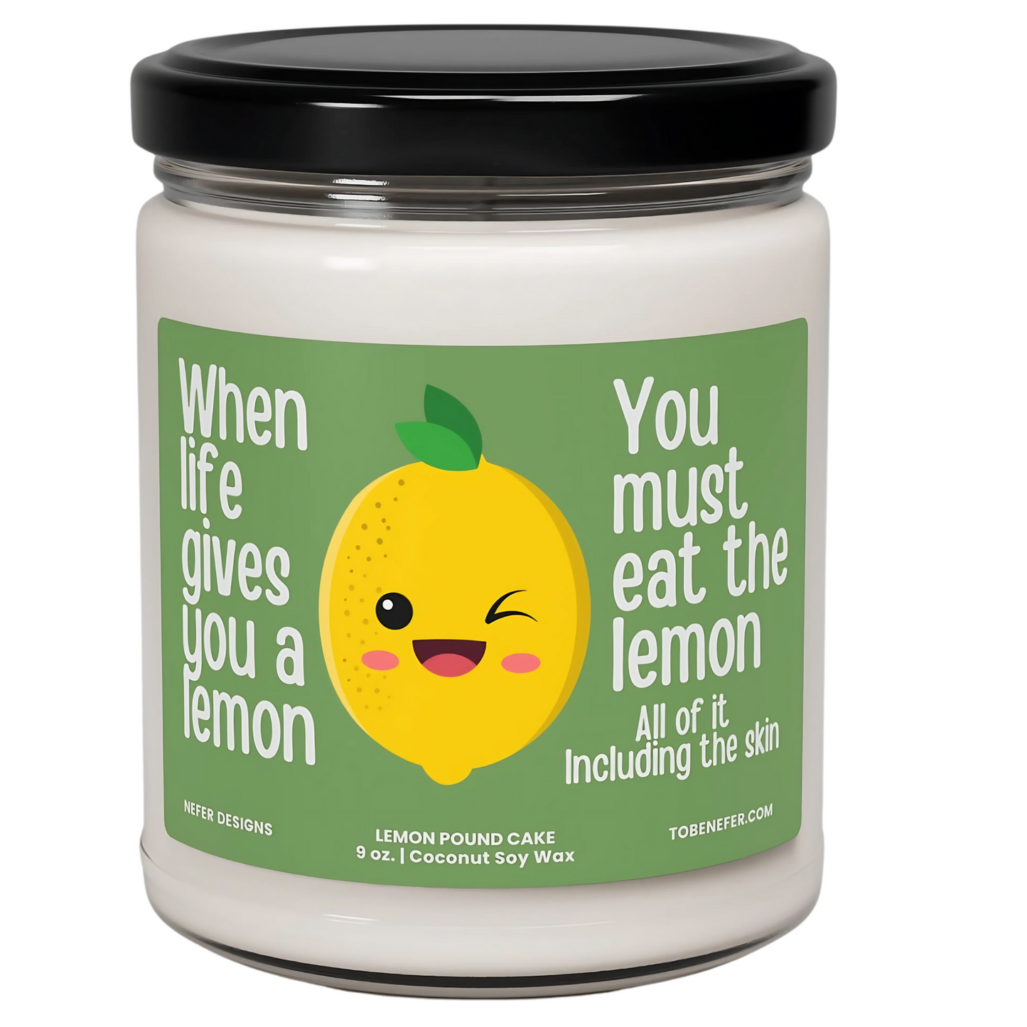 Lemon themed funny gift candle clear jar