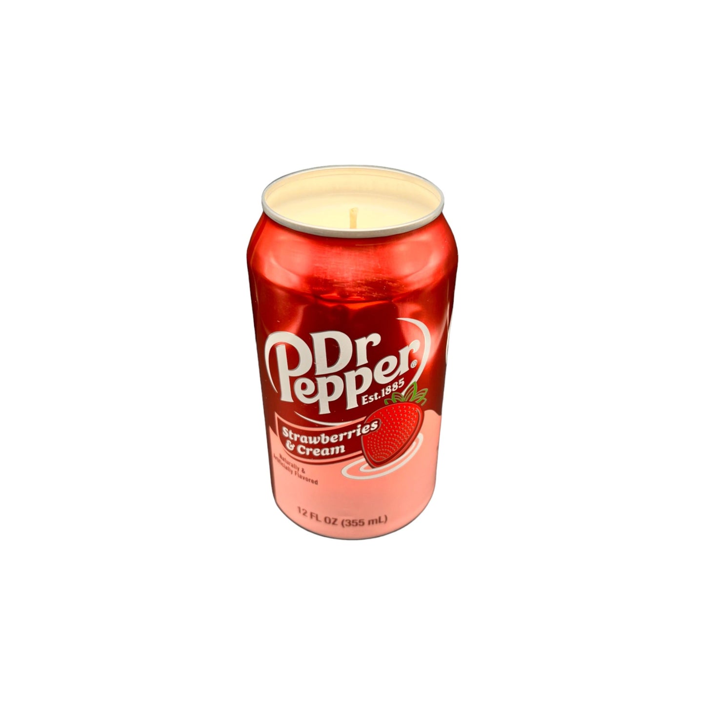 Dr. Pepper Strawberries & Creme Candle | Hand Poured Dr Pepper Soda Can Candle | 12 oz Soda-Themed Can Candle