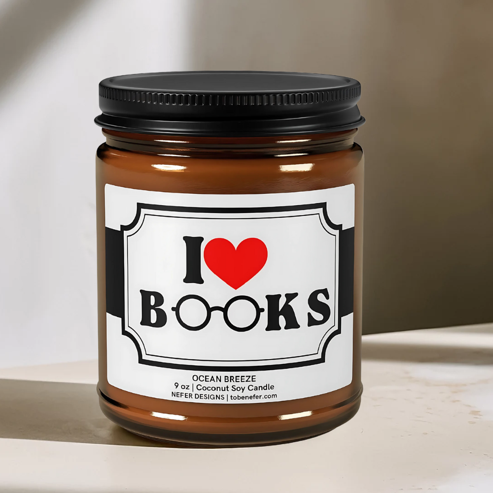 coconut soy wax in 9 oz jars, curated for book lovers and cozy reading nights.