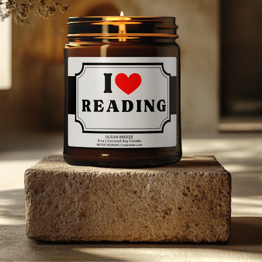 Nefer Designs Ocean Breeze candle - 9 oz coconut soy wax for reading relaxation