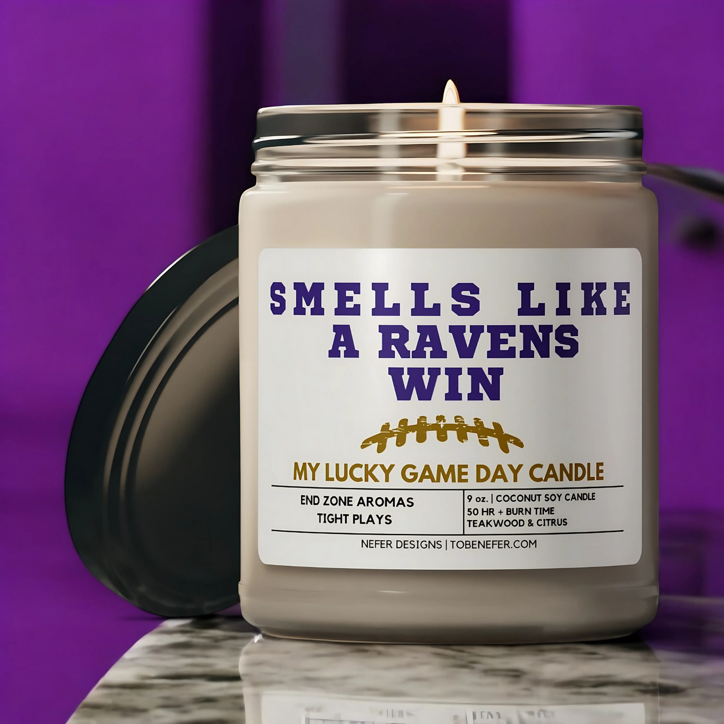 Smells Like a Ravens Win - Maryland Lucky Game Day Candle