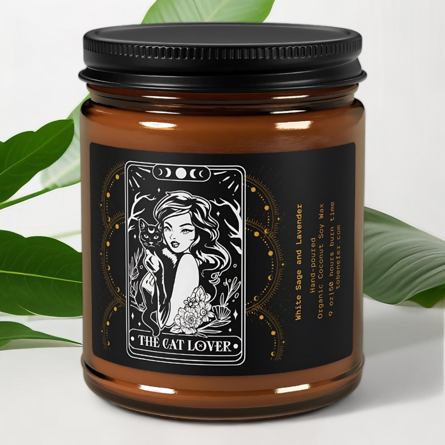 the cat lover tarot card candle