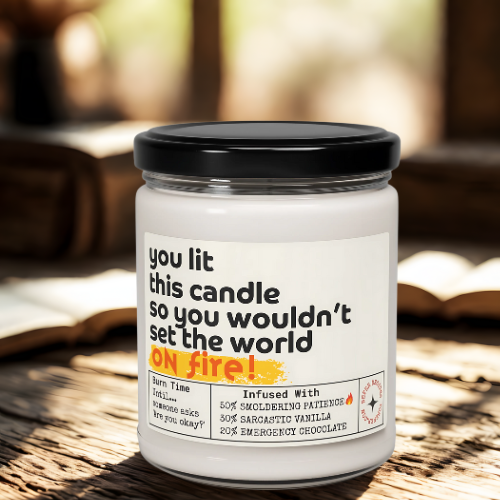 Organic self-care candle beside coffee and open book - sustainable mental health decor"