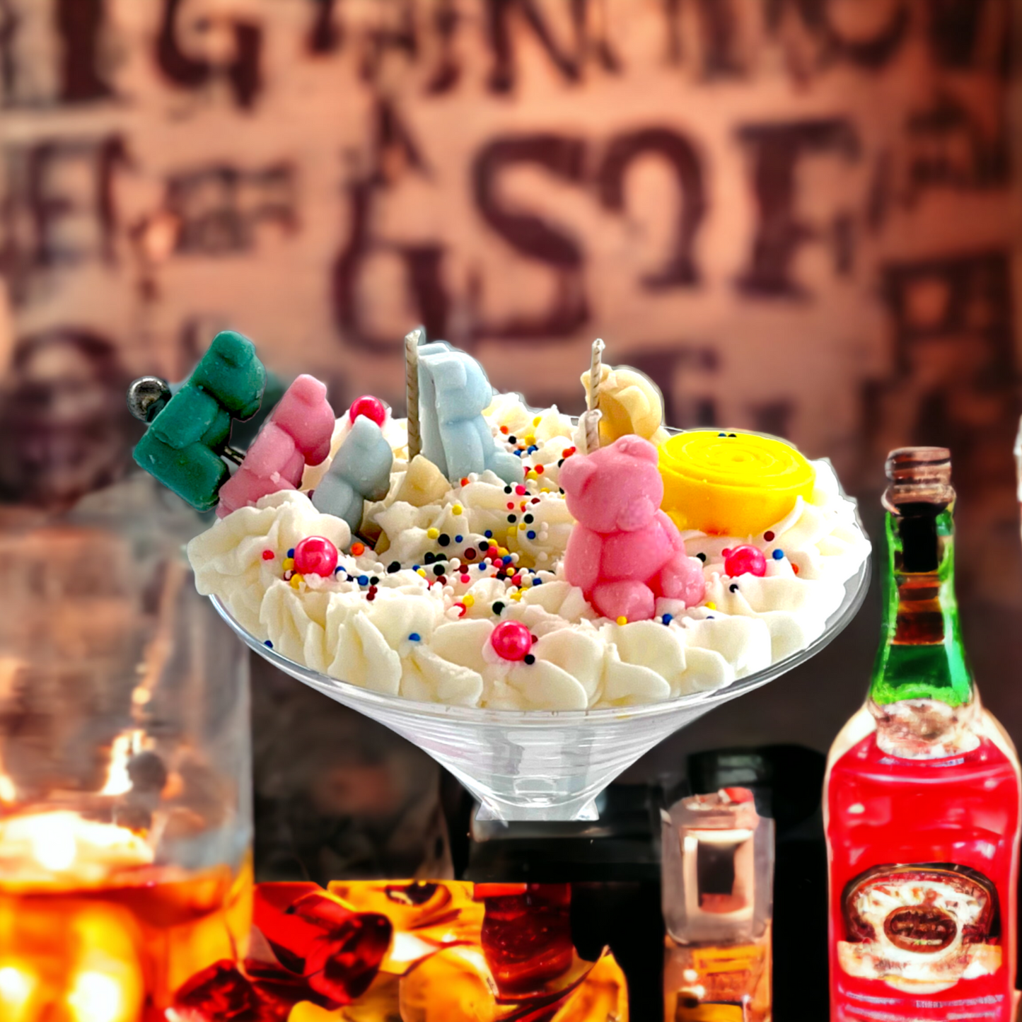 Gummy Bear Martini Candle