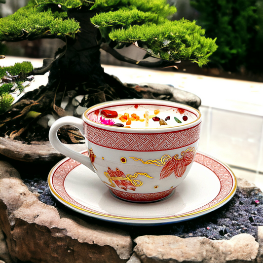 Japanese Kutani-yaki Vintage Teacup Candle