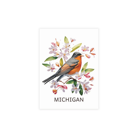 Michigan | Robin and Apple Blossom | Home State Greeting Card